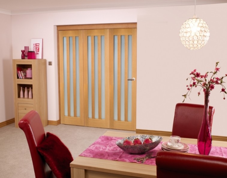 frosted glass internal bifold door