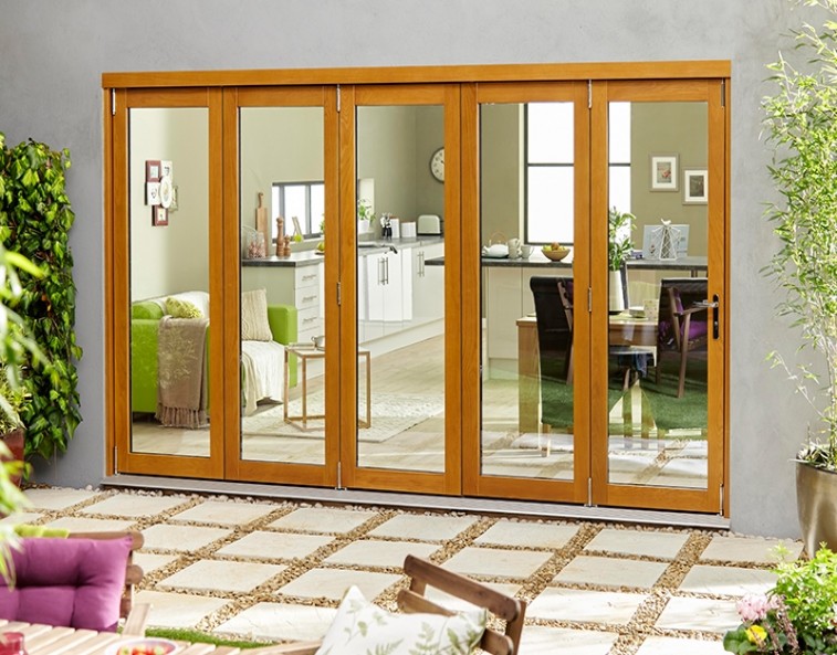 solid oak external bifold doors